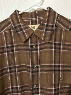 Vintage Telluride Clothing Men's Wool Blend Plaid Trail Shirt Elbow Patch